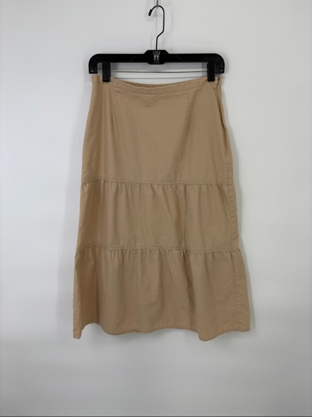 🦘LOFT cotton Tan Tiered Midi Skirt